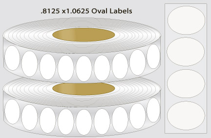 .8125 x 1.0625 Blank Thermal Transfer "Oval" Paper Label